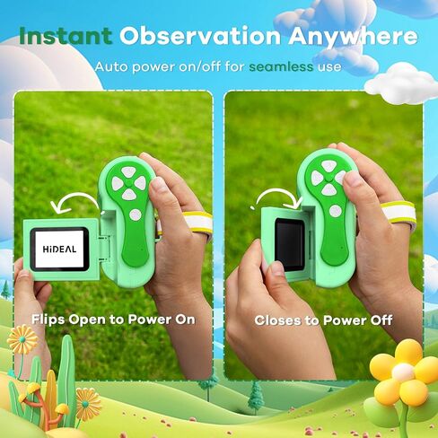 Hideal HP60 IPS Microscope for Kids: [Auto On & Off] [3-in-1] 2" Portable Handheld Microscope Miniscope, Pocket Mini Scope Educational Science Kit, Christmas Birthday Gifts for Kids, PC View, Green in Kuwait