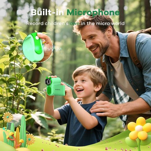 Hideal HP60 IPS Microscope for Kids: [Auto On & Off] [3-in-1] 2" Portable Handheld Microscope Miniscope, Pocket Mini Scope Educational Science Kit, Christmas Birthday Gifts for Kids, PC View, Green in Kuwait