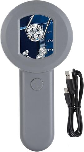 Handheld Digital Microscope, 2.0 Inch Screen USB Microscope Camera Magnifier Function 8LED 16MP 500mAH Battery Easy Observation for Printing for Watch Repair (Gray) in Kuwait