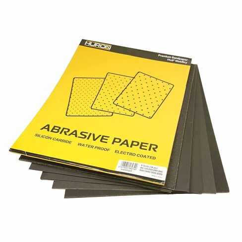 Huron Premium Precision Professional Sandpaper Sand Paper Assortment Pack 9x3.6 Wet/Dry 2 Each 9 Grits 80 to 2000 (18 pc) in Kuwait
