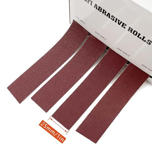 Emery Cloth Roll, 4 Grits Abrasive Sandpaper Rolls Assorted Sand Paper with Dispenser for Woodworking Automotive Metal Polishing, 150 240 320 400 Grits Per Roll 8 Meters in Kuwait