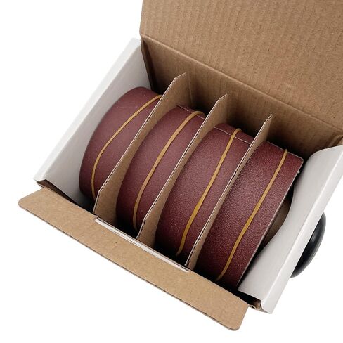 Emery Cloth Roll, 4 Grits Abrasive Sandpaper Rolls Assorted Sand Paper with Dispenser for Woodworking Automotive Metal Polishing, 150 240 320 400 Grits Per Roll 8 Meters in Kuwait