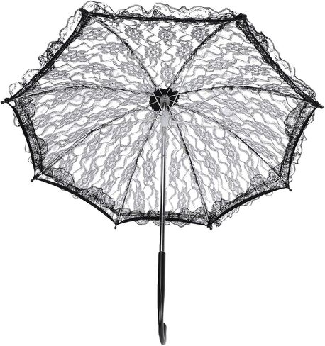 Vintage Lace Parasol Umbrella Elegant Decorative Accessory for Weddings and Photo Props 42cm White in Kuwait