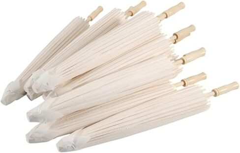 84cm Paper Umbrellas for Weddings Wooden Parasol Umbrella for DIY Parasols Bridal Party Decor(8pcs) in Kuwait