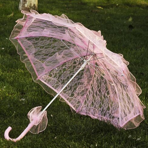 Wedding Lace Parasol Vintage Umbrella with Delicate Lace Handle Flower Pattern Metal Material Suitable for Photography Wedding Party Cosplay Dance Ven in Kuwait