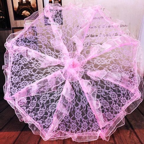 Wedding Lace Parasol Vintage Umbrella with Delicate Lace Handle Flower Pattern Metal Material Suitable for Photography Wedding Party Cosplay Dance Ven in Kuwait