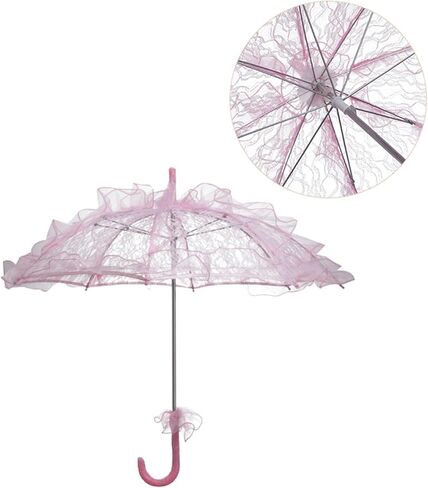 Wedding Lace Parasol Vintage Umbrella with Delicate Lace Handle Flower Pattern Metal Material Suitable for Photography Wedding Party Cosplay Dance Ven in Kuwait