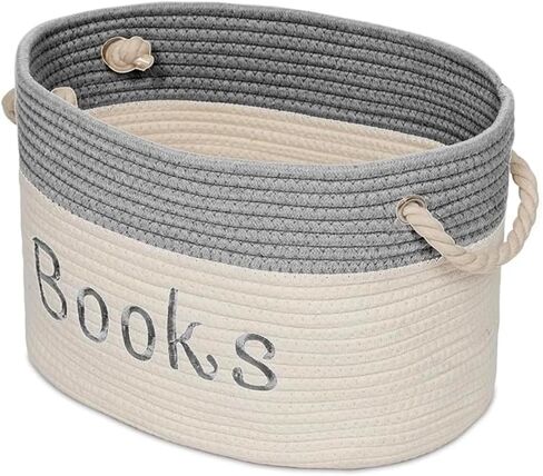 Embroidered Tote Bin - Storage Basket for Nursery - Large Storage Box - Organizing Bedroom, Closet, Classroom (Book Bin) in Saudi Arabia