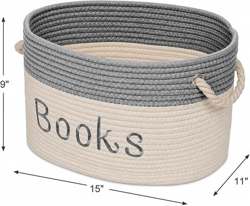 Embroidered Tote Bin - Storage Basket for Nursery - Large Storage Box - Organizing Bedroom, Closet, Classroom (Book Bin) in Saudi Arabia