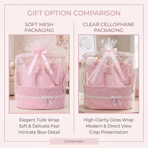 Colingmill Baby Shower Crate Closet Set 16 x 11 x 7.9 in Large Woven Nursery Storage Basket with Handles, Includes Hangers Tulle Ribbons Gift Bag and Card Newborn Boy Girl Welcome Gift for New Mom in Kuwait