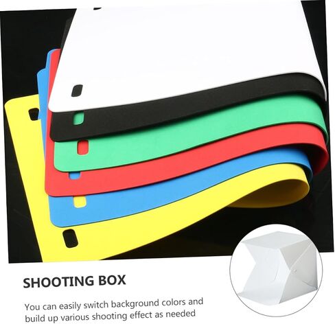 20cm Mini Portable LED Light Box Folding Photography Tent with 2-Color Backdrops, Small Soft Light Cube for Product Shooting and Studio Use in Kuwait