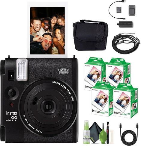 FUJIFILM INSTAX Mini 99 Instant Camera 80-Sheet Bundle | For Parties, Events & Instant Photos | Includes Camera Bag, Cleaning Kit in Kuwait