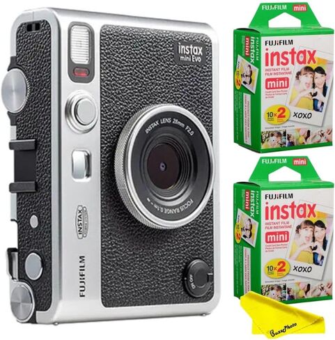 Fujifilm Instax Mini EVO Instant Camera with Instax Mini Films 2 Twin Packs (40 Instant mini Films) in Kuwait