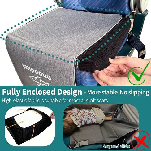 Toddler Airplane Bed for Toddler with Tray Cover Can Turn into Bag, Toddler Airplane Seat Extender for Kids, Baby Airplane Bed Baby Travel Essentials for Flying, Toddler Travel Bed in Kuwait