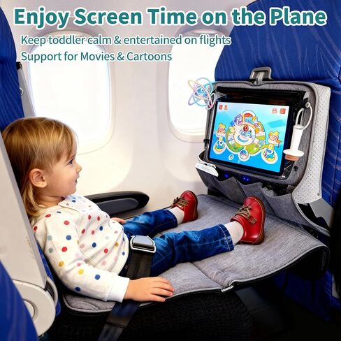 Toddler Airplane Bed for Toddler with Tray Cover Can Turn into Bag, Toddler Airplane Seat Extender for Kids, Baby Airplane Bed Baby Travel Essentials for Flying, Toddler Travel Bed in Kuwait