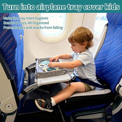 Toddler Airplane Bed for Toddler with Tray Cover Can Turn into Bag, Toddler Airplane Seat Extender for Kids, Baby Airplane Bed Baby Travel Essentials for Flying, Toddler Travel Bed in Kuwait