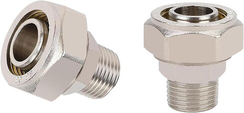 3/4''Straight Air Piping Fittings,Shop Compressed Air Line System fittings, Brass-Nickel Plated Rapid Air System Fittings 3/4"Tubing x 3/4" Male NPT Threads Adapter Fittings 2 pcs in Kuwait