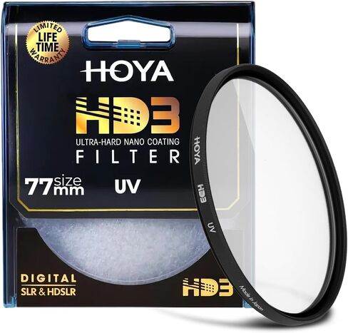 Hoya HD3 58mm UV Protector Filter - Re-Certified for 100MP+ Cameras with Ultra-Hard Nano Coating UV Filter - Stain Resistant, Smudge and Waterproof UV Lens Filter with Aluminum Frame | Waterproof Lens with Aluminum Frame, Ultra-Hard Nano Coating - Stain R in Saudi Arabia