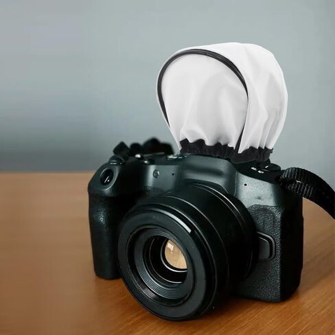 Universal White Fabric Speedlight Diffuser Cover for Flashgun and Camera Flash Unit Head, Portable Soft Bounce Reflector Cap Reducing Glare for Photography in Kuwait