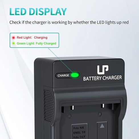 LP EN-EL10 Battery Charger, Charger Compatible with Nikon Coolpix S200, S203, S210, S220, S230, S3000, S4000, S500, S510, S5100, S520, S570 and More, Replacement Charger in Kuwait
