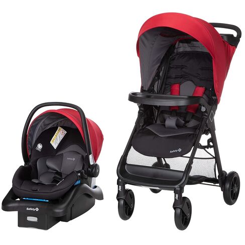 Safety 1st Smooth Ride Travel System Stroller and OnBoard FLX Infant Car Seat, Newborn to Toddler Baby Combo, Easy-Install, Large Canopy, Ample Storage, Foldable, Rear-Facing 4-30 lbs, Monument in Kuwait