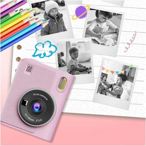 1080P Kids Instant Print Camera 8X Zoom Digital Camera with 32GB Card Gift | Portable Children Digital Camera, Instant Photo Printing, Ideal Birthday & Christmas Gift( ) in Kuwait
