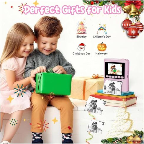 1080P Kids Instant Print Camera 8X Zoom Digital Camera with 32GB Card Gift | Portable Children Digital Camera, Instant Photo Printing, Ideal Birthday & Christmas Gift( ) in Kuwait