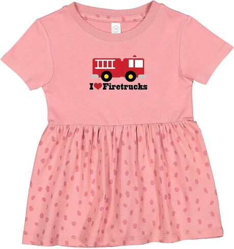 inktastic I Heart Firetrucks Infant Dress in Kuwait