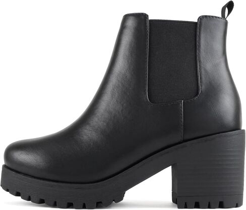 Soda Top Shoes Jaber Ankle Boot W Lug Sole Elastic Gore and Chunky Heel in Saudi Arabia