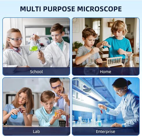40-2000X Compound Microscope for Kids Adults Beginners | Lightweight Metal-Made / LED Light / Prepared Slide Kit and Storage Case Included / for Science Explore Education Gift in Kuwait