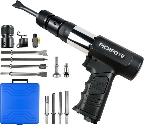 Air Hammer - 2500 BPM 46J Professional Air Chisel set, | Self-Locking Quick-Change Chisel System & 5-Piece Alloy Steel Chisel Set for Metal Demolition and Auto Repair in Kuwait