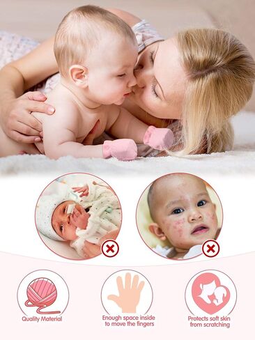 Syhood 20 Pairs Newborn Baby No Scratch Mittens Boy Girl Infant Toddler Unisex Elastic Cotton Wrist Gloves Set for 0-6 Months in Kuwait