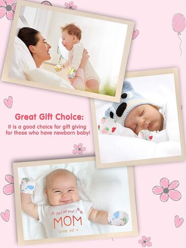Syhood 20 Pairs Newborn Baby No Scratch Mittens Boy Girl Infant Toddler Unisex Elastic Cotton Wrist Gloves Set for 0-6 Months in Kuwait