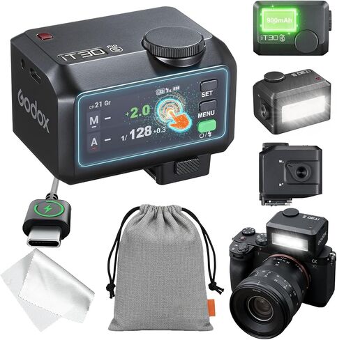 Godox iT30 pro N TTL Mini Flash iT30Pro N for Nikon - TTL Auto-Exposure, HSS 1/8000 Seconds, 2.4G Wireless Xsystem, 2.8" Full-Color Touchscreen, Lithium Battery in Saudi Arabia