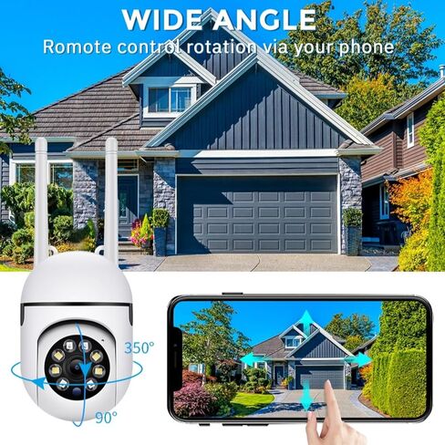 1080P Security Camera, Wireless WiFi Outdoor Home Security Camera for Pet Monitor, Surveillance with 360° Panorama in Kuwait