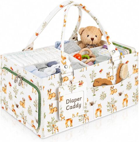 BESPORTBLE Baby Diaper Caddy Organizer for Changing Table | Removable Divider, Large Felt Nursery Storage Basket, Baby Essentials Organizer, Car Home Storage, And Baby Shower Gifting in Kuwait