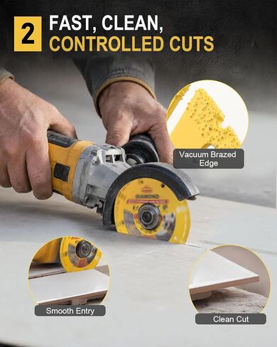 4-1/2" Diamond Multi Purpose Saw Blade 3-Pack | 7/8" Arbor Grinding Wheels for Angle Grinder, Cutting Discs for Marble Quartz Stone Tile Thin Metal Plastic in Kuwait