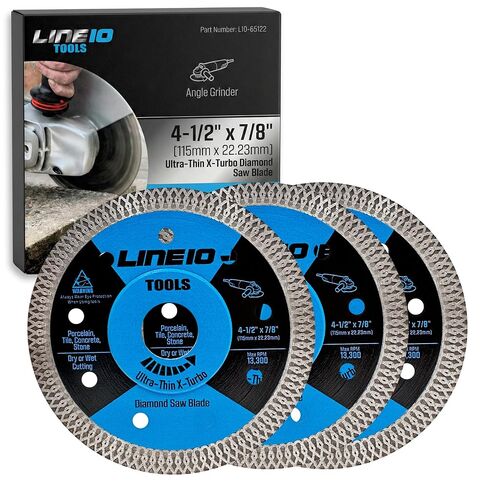 3pk 4.5 Inch Diamond Saw Blades for Angle Grinder - Ultra Thin Tile Cutting Wheel Ceramic Blade - Professional Porcelain Tile Cutter Tool X-Turbo Rim for Granite Stone Masonry Wet Dry Cut in Kuwait