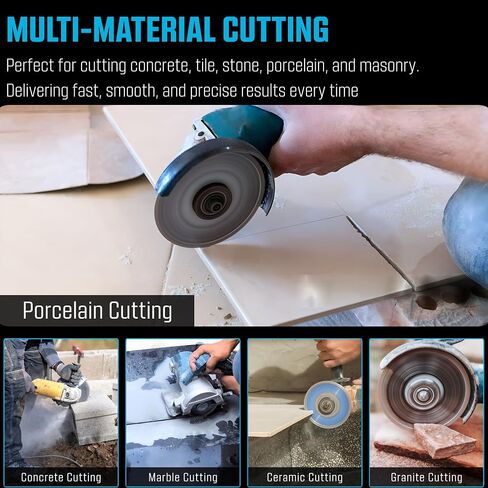 3pk 4.5 Inch Diamond Saw Blades for Angle Grinder - Ultra Thin Tile Cutting Wheel Ceramic Blade - Professional Porcelain Tile Cutter Tool X-Turbo Rim for Granite Stone Masonry Wet Dry Cut in Kuwait