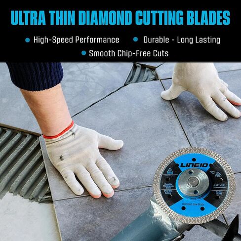3pk 4.5 Inch Diamond Saw Blades for Angle Grinder - Ultra Thin Tile Cutting Wheel Ceramic Blade - Professional Porcelain Tile Cutter Tool X-Turbo Rim for Granite Stone Masonry Wet Dry Cut in Kuwait