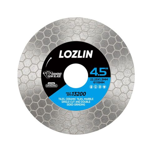 LOZLIN 4.5inch Diamond Blade 2-in-1 Honeycomb for Angle Grinder for Tile | 2-in-1 diamond disc cuts & grinds tile, granite, marble. Honeycomb cooling, thick diamond grit, fits 4.5in angle grinders in Kuwait