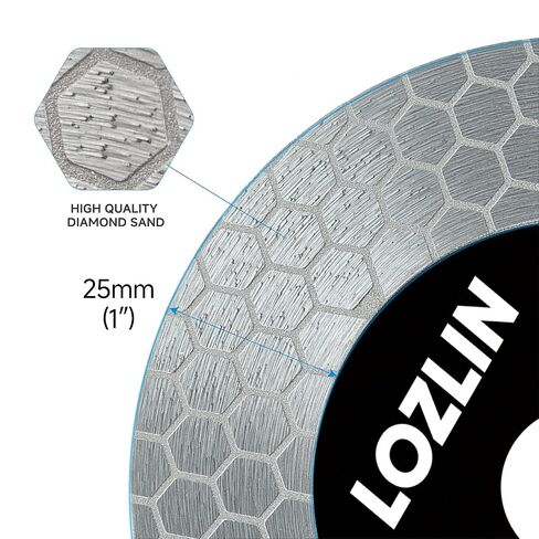 LOZLIN 4.5inch Diamond Blade 2-in-1 Honeycomb for Angle Grinder for Tile | 2-in-1 diamond disc cuts & grinds tile, granite, marble. Honeycomb cooling, thick diamond grit, fits 4.5in angle grinders in Kuwait