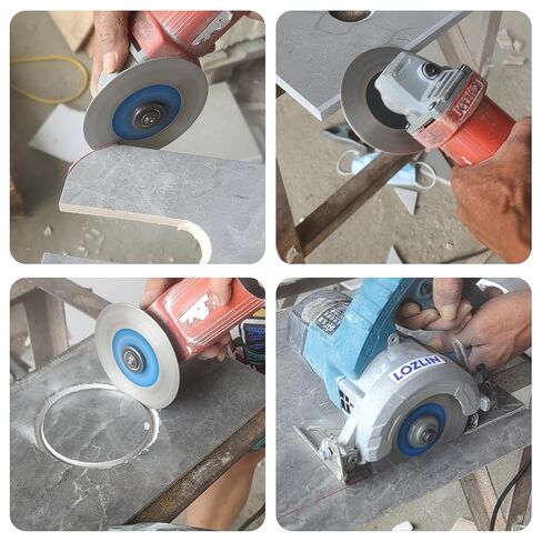 LOZLIN 4.5inch Diamond Blade 2-in-1 Honeycomb for Angle Grinder for Tile | 2-in-1 diamond disc cuts & grinds tile, granite, marble. Honeycomb cooling, thick diamond grit, fits 4.5in angle grinders in Kuwait