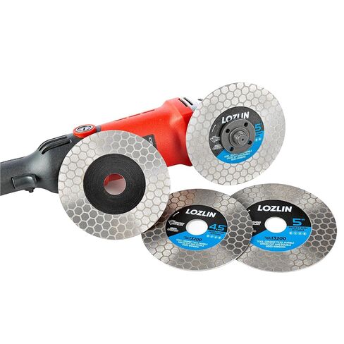 LOZLIN 4.5inch Diamond Blade 2-in-1 Honeycomb for Angle Grinder for Tile | 2-in-1 diamond disc cuts & grinds tile, granite, marble. Honeycomb cooling, thick diamond grit, fits 4.5in angle grinders in Kuwait