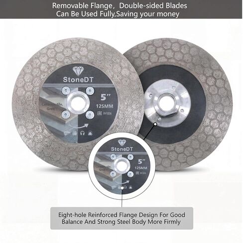 Diamond Tile Saw Blade, 5 Inch Cutting and Grinding Wheel with 5/8"-11 Flange for Porcelain Ceramic Tile Marble Granite Artificial Stone, Hexagonal Segment in Kuwait