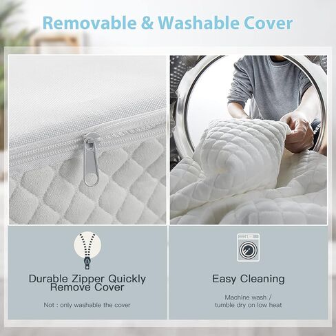 LILNAP 3"" Waterproof Pack and Play Mattress, 38""x26""x3"" Memory Foam Pack N Play Mattresses Pad with Breathable & Removable Cover for Naps Sleep, Portable Playard playpen mattresses Topper, White in Kuwait