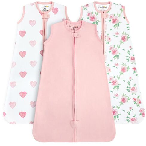 Organic Cotton Baby Wearable Blanket 0.5 TOG Sleep Sack 6-12 Months 3-Pack | Breathable, Lightweight, Soft 100% Organic Cotton, GOTS & OEKO-TEX Certified, Baby Essential by Mama Cheetah in Kuwait