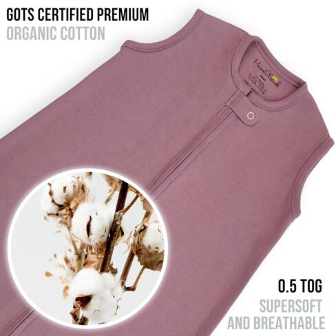 Organic Cotton Baby Wearable Blanket 0.5 TOG Sleep Sack 6-12 Months 3-Pack | Breathable, Lightweight, Soft 100% Organic Cotton, GOTS & OEKO-TEX Certified, Baby Essential by Mama Cheetah in Kuwait