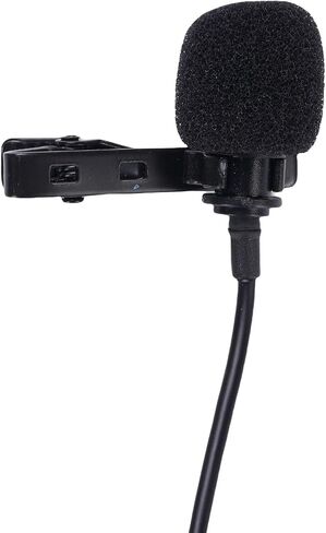 Clamp/Holder On Microphone, 360 Degree Rotation 3.5mm Jack Noise Reduction Cardioid Lavalier Mic, Lapel Microphone for Recording, Vlogging, Interview in Kuwait