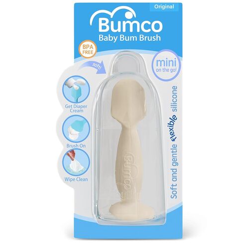 Bumco Baby Bum Brush - Flexible Diaper Cream Spatula Applicator (Ivory) | BPA-Free Diaper bag essentials. Mom-invented butt paste spatula and diaper rash cream applicator. Soft, wipe-clean silicone. in Kuwait